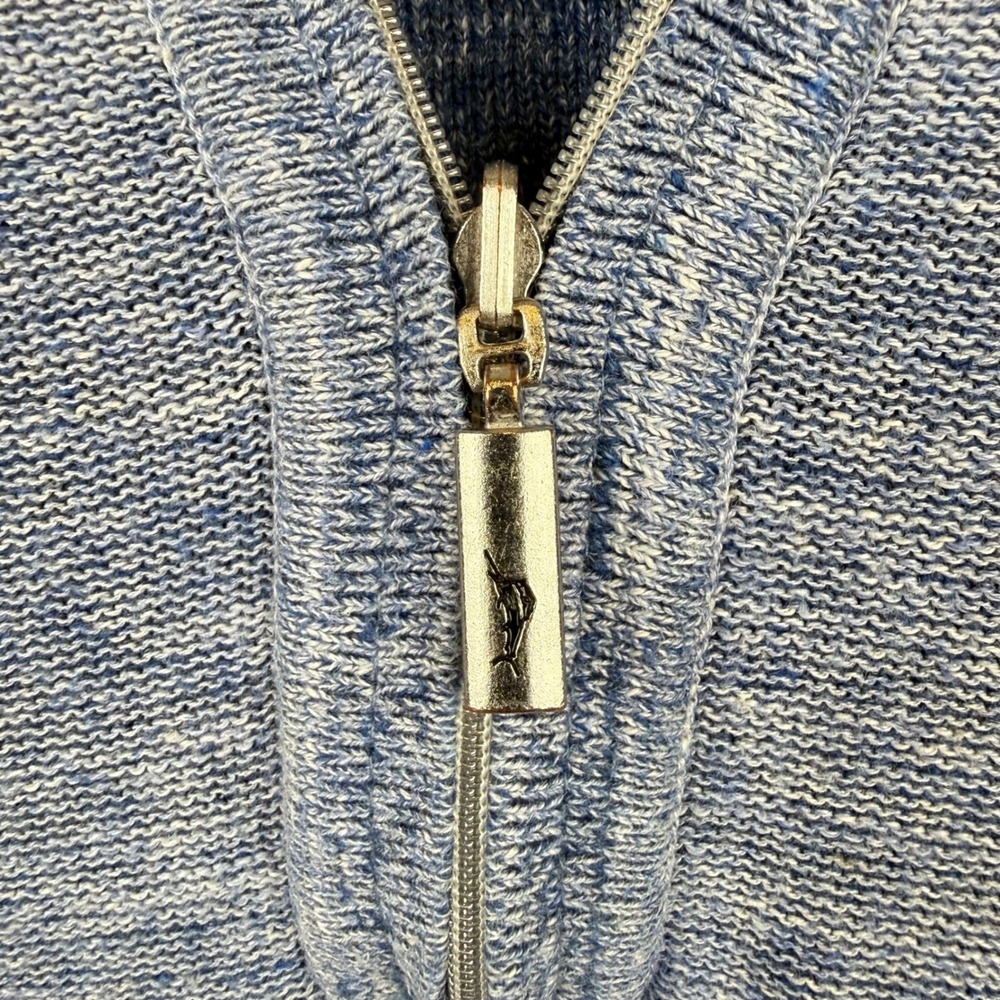 Tommy Bahama Reversible 1/4 Zip Raglan Pullover Sweater Mens L Blue Nautical - Picture 8 of 13